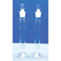 Cylinder Graduated Single Metric Scale With Penny Head IC Stopper with Hexagonal base Class A 500 ML