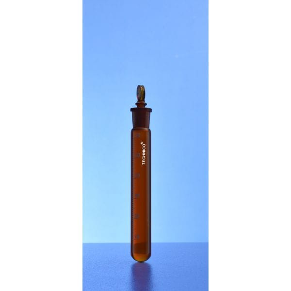 Test Tubes Graduated with Interchangeable Stopper Amber 15 ML