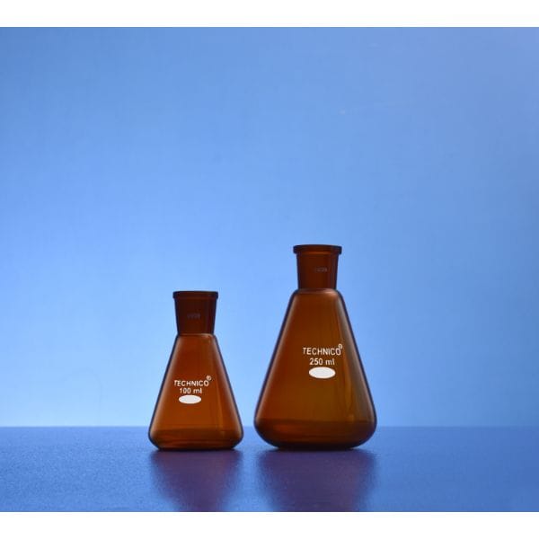 Flasks Erlenmeyer Amber Narrow Mouth Interchangeable Joint 50 ML