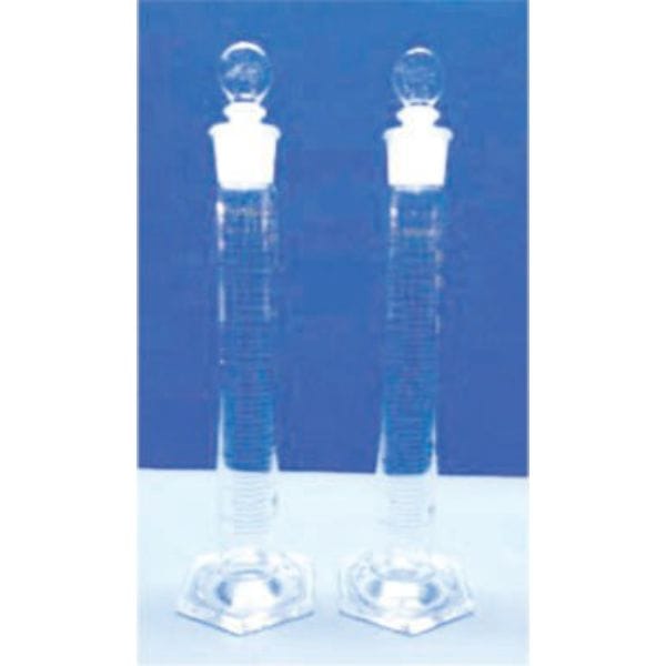 Cylinder Graduated Single Metric Scale With Penny Head IC Stopper with Hexagonal base Class A 25 ML