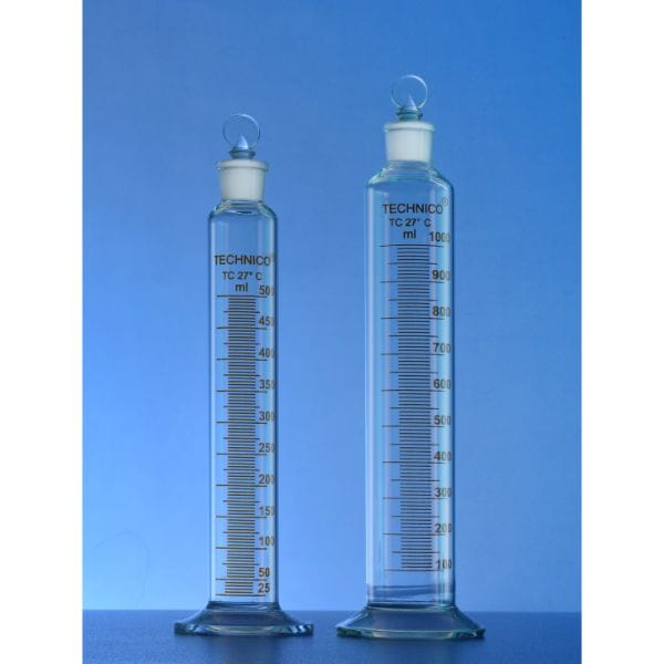 Cylinder Graduated Round Base Single Metric Scale Penny Head Interchangeable Stopper Class B 100 ML