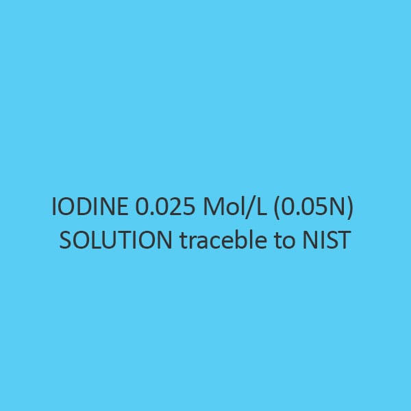 आयोडीन 0.025 मोल प्रति लीटर (0.05N) विलयन, एनआईएसटी से ट्रेस करने योग्य