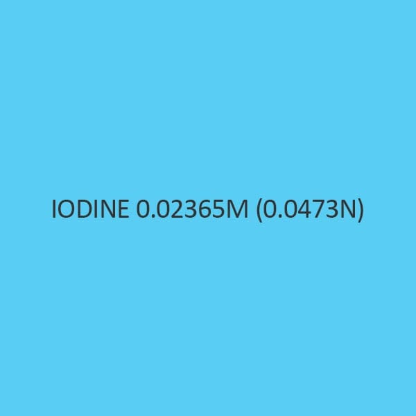 Iodine 0.02365M (0.0473N)
